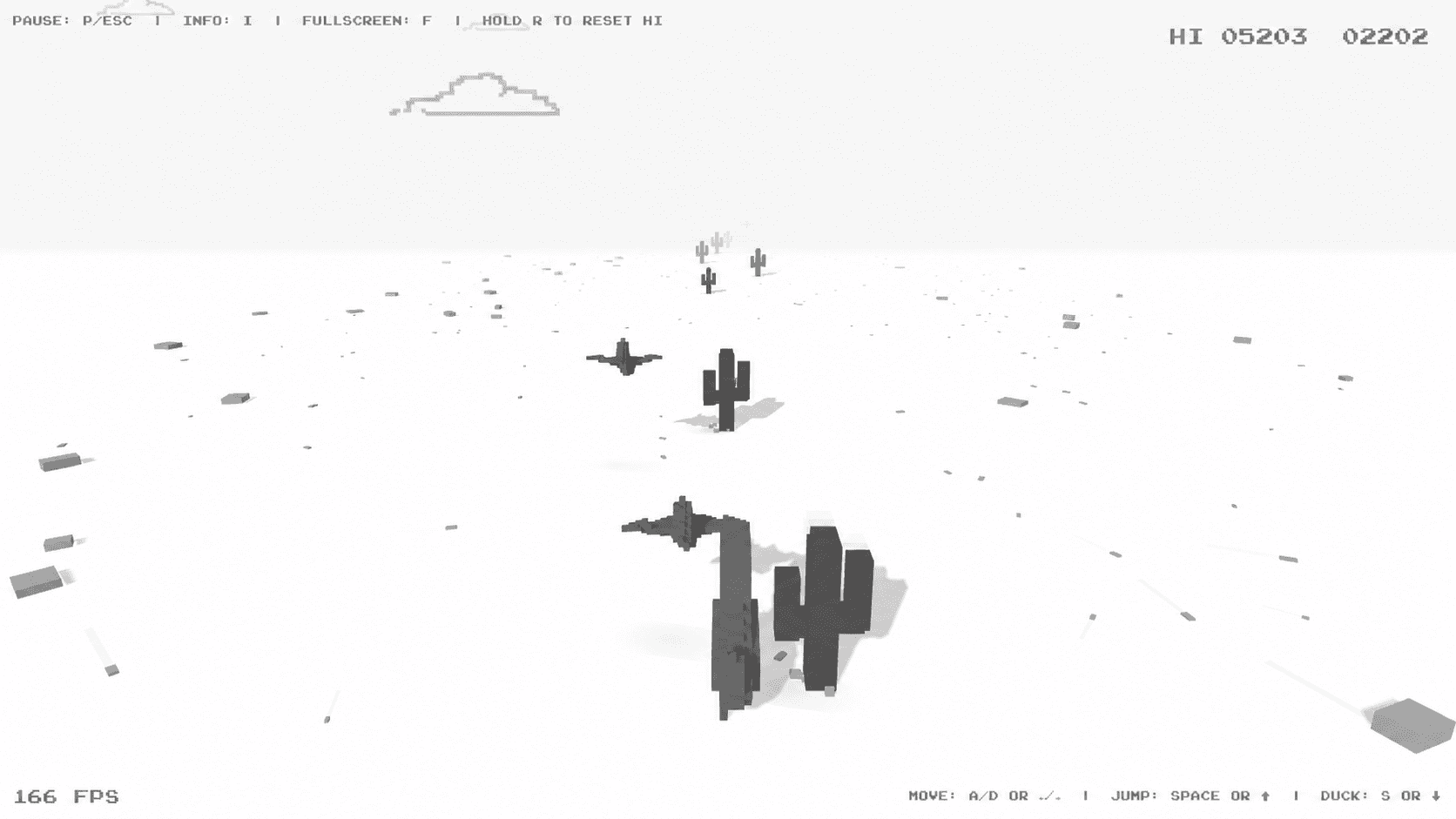 Dino 3D high-score run